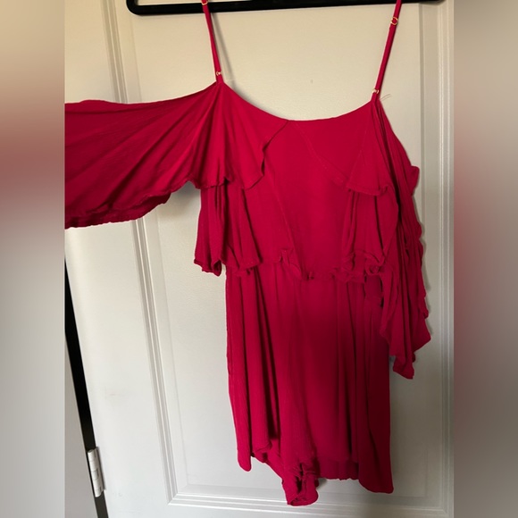 L*Space Cherry off the shoulder romper. Medium. - Picture 4 of 7